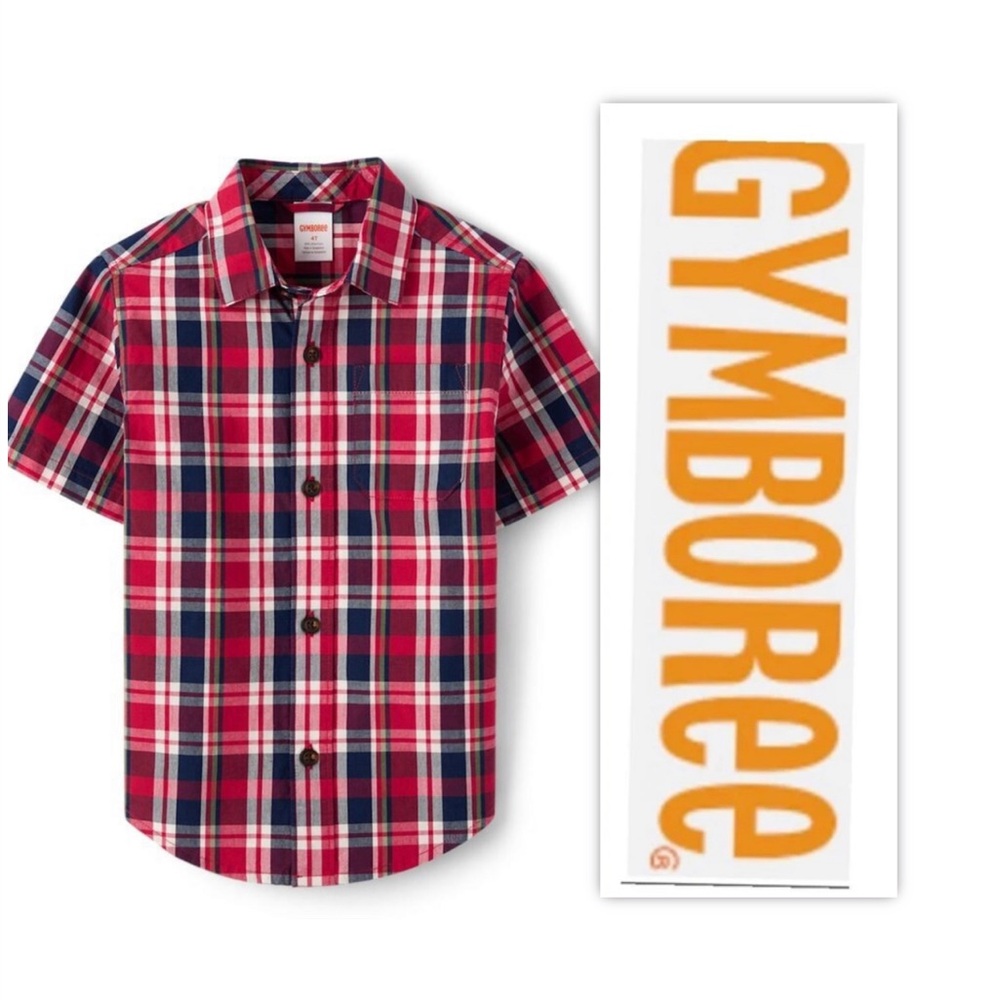 Gymboree Red Plaid Poplin Button Up Shirt -